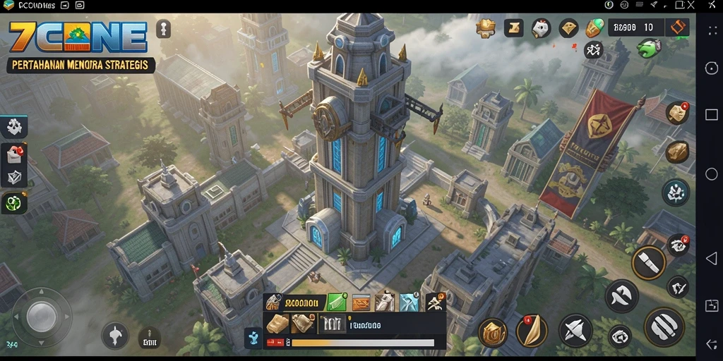 Screenshot gameplay menakjubkan dari 7CONE Tower Defense.