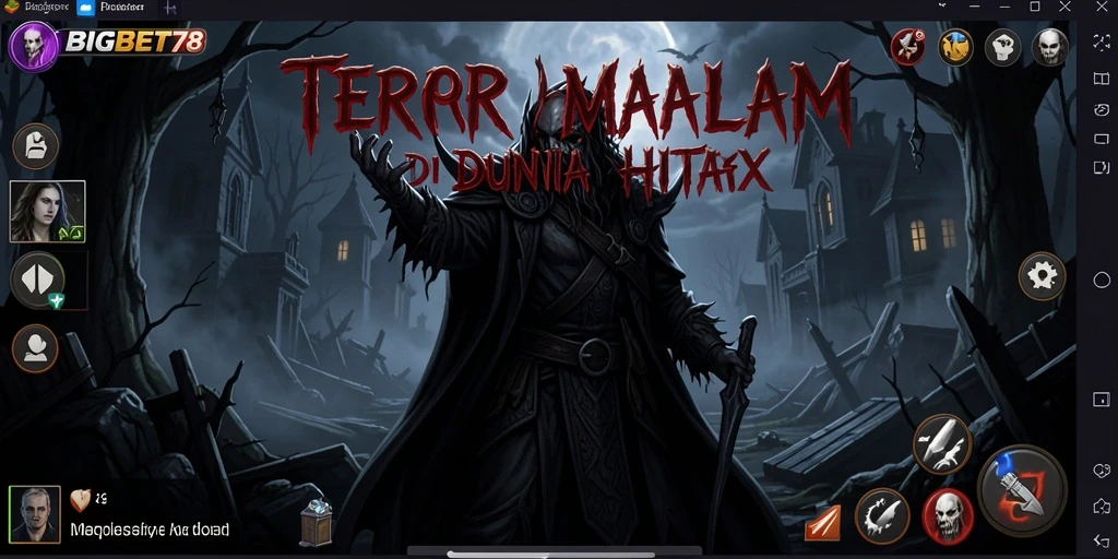 Screenshot gameplay BIGBET78 menampilkan suasana horror yang menyeramkan.
