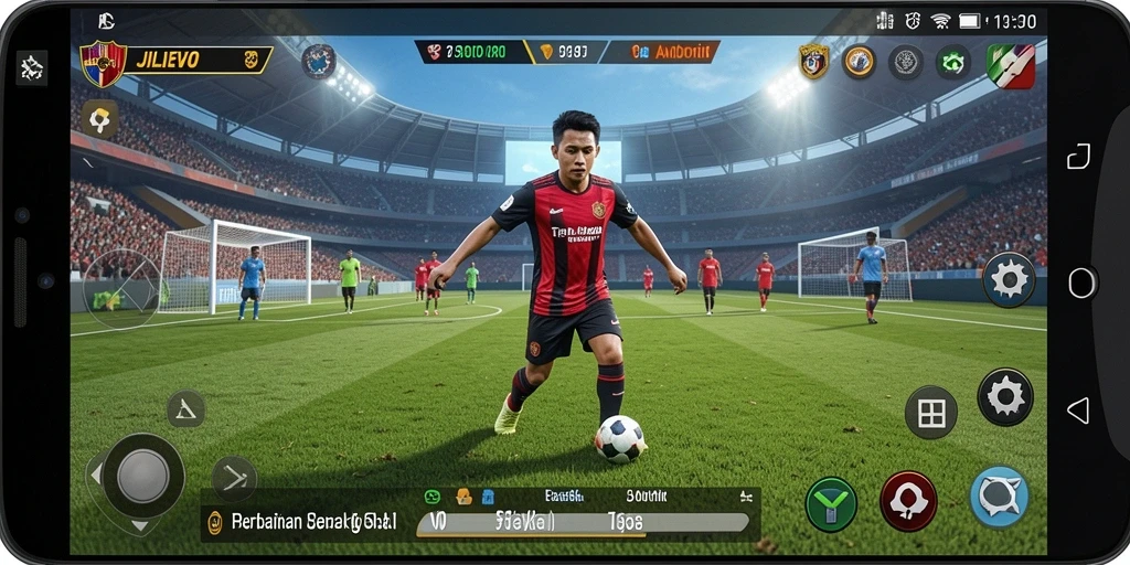 Gameplay JILIEVO menghadirkan aksi sepak bola yang menegangkan.