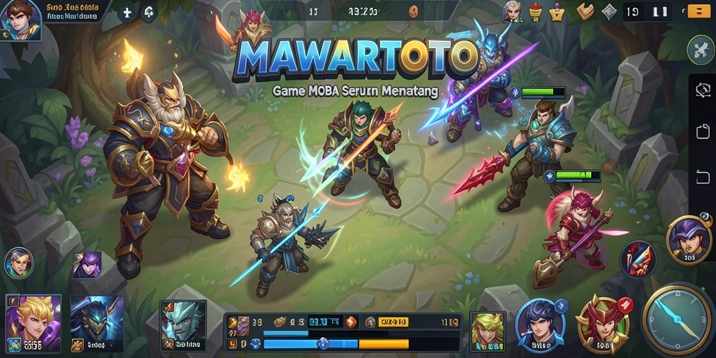 Menampilkan aksi seru dalam gameplay MOBA MAWARTOTO.