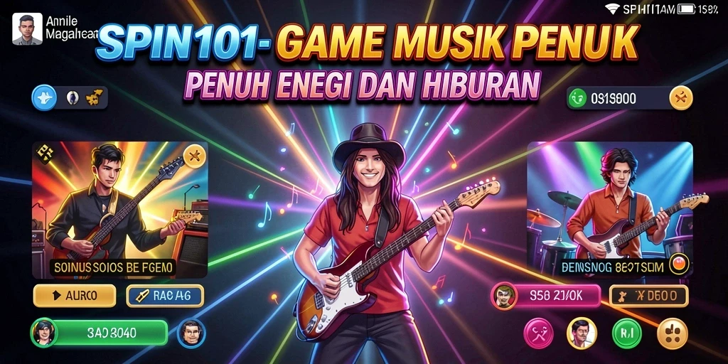 Screenshot SPIN101 menampilkan gameplay musik yang seru dan interaktif.