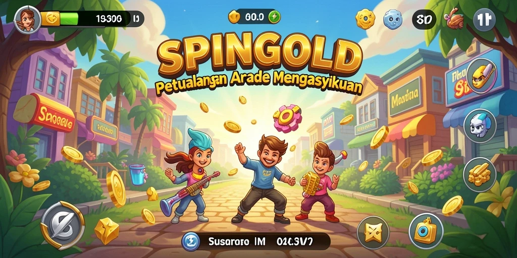 Tangkapan layar SPINGOLD menampilkan aksi seru dalam permainan Arcade.