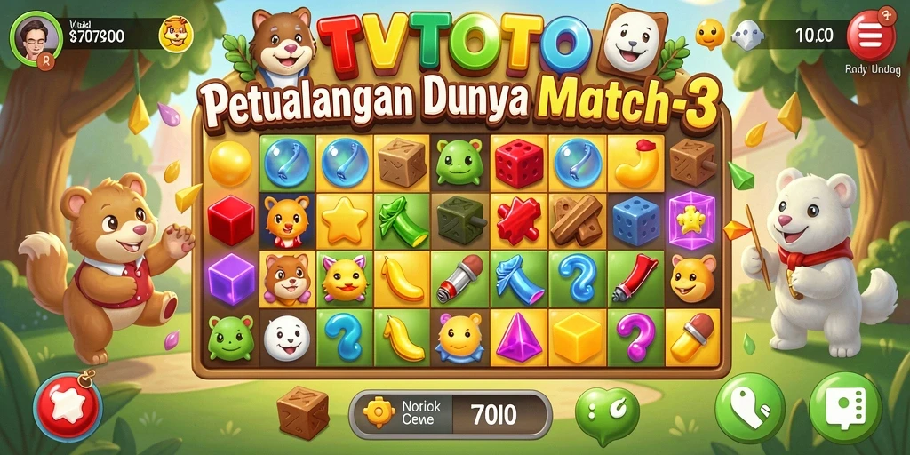 Tampilan gameplay TVTOTO yang menawan dan menantang.